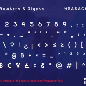 headache-font-pro-2024-03-numbers-glyphs-jpg-scaled