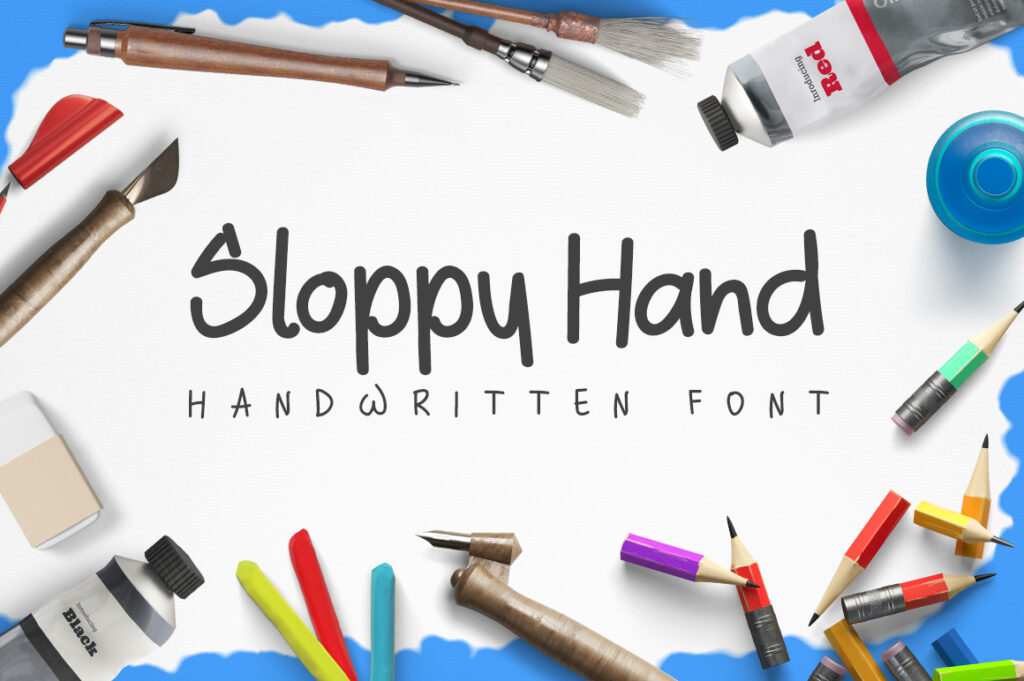 sloppy-hand-cover-font