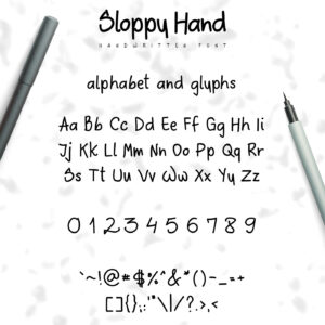 sloppy-hand-font-alphabet