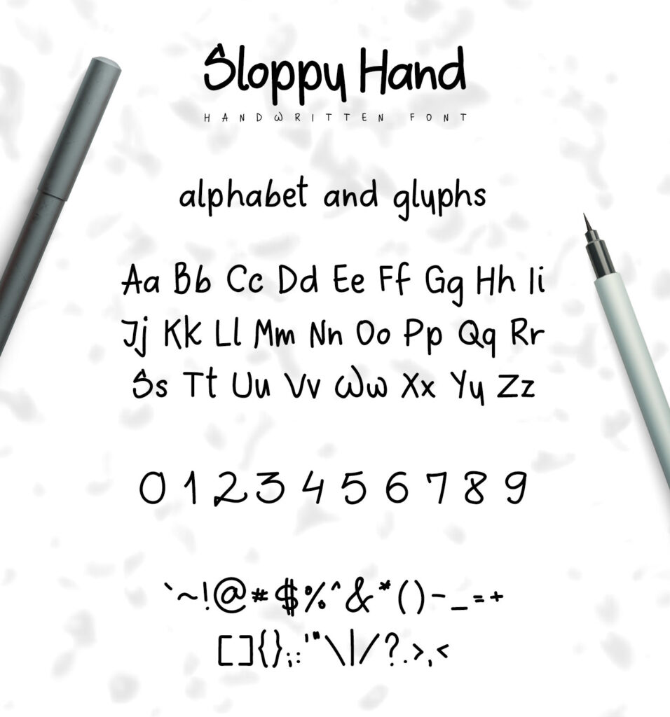 sloppy-hand-font-alphabet